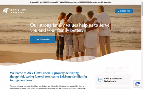 Alex Gow Funerals website
