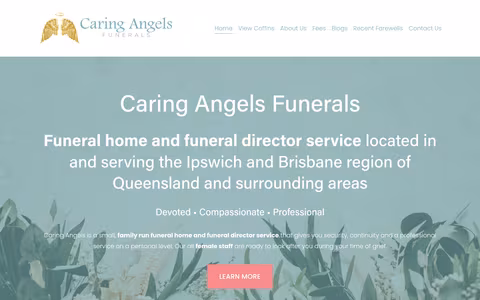 Caring Angels Funerals website