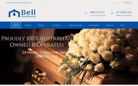 Bell Funeral Services website