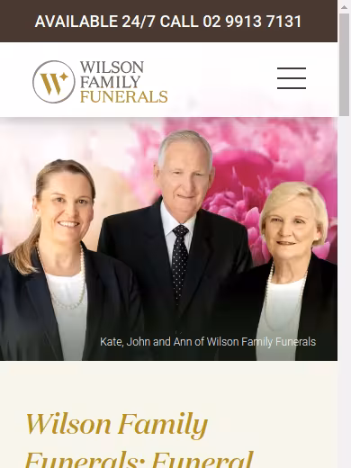 Wilson Family Funerals website