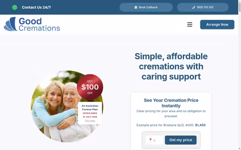 Good Cremations website