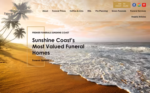 Premier Funerals Sunshine Coast website