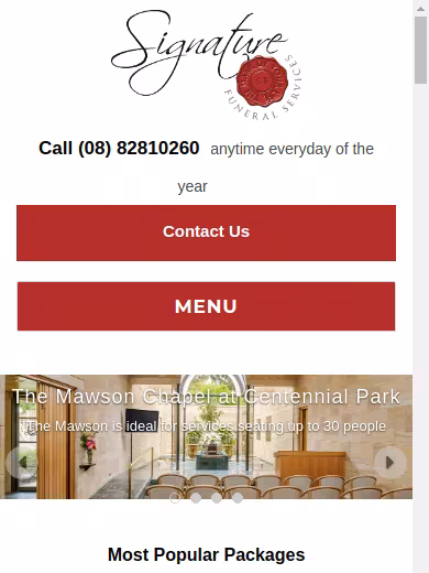 Signature Funeral Services - Mortuary Facility website