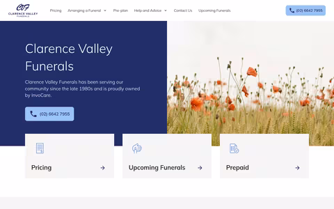 Clarence Valley Funerals website