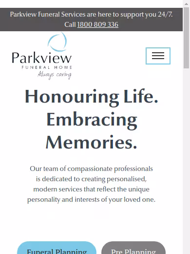 Parkview Funeral Home website