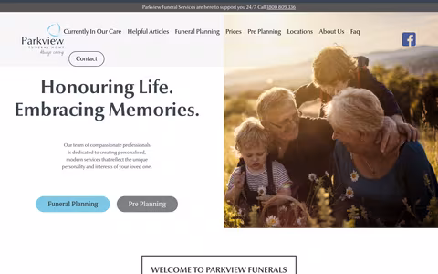 Parkview Funeral Home website
