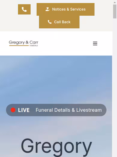 Gregory & Carr Funerals website