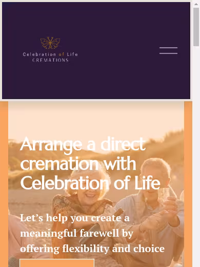 Celebration of Life Cremations website