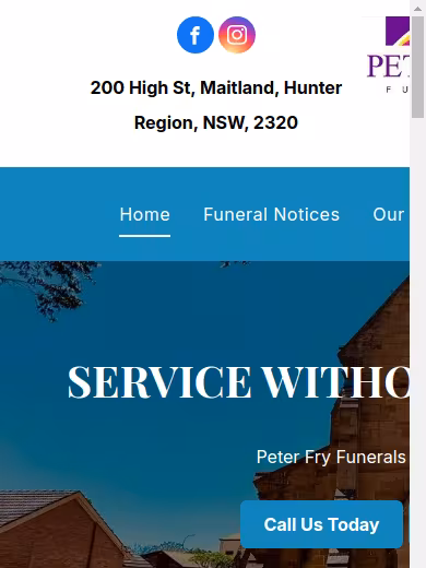 Peter Fry Funerals website