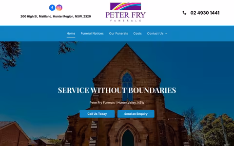 Peter Fry Funerals website