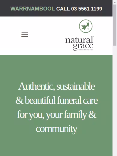 Natural Grace Holistic Funeral Care website