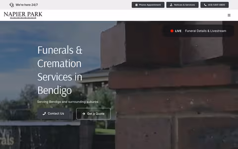 Napier Park Funerals - Bendigo website