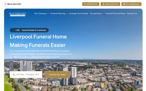 Max Perram's Funeral Service - Liverpool website