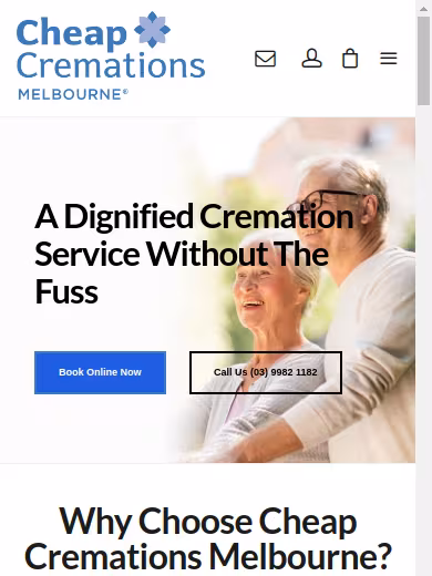 Cheap Cremations Melbourne website