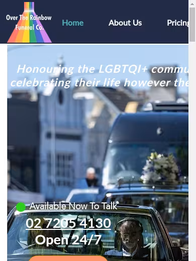 Over The Rainbow Funerals - QLD website
