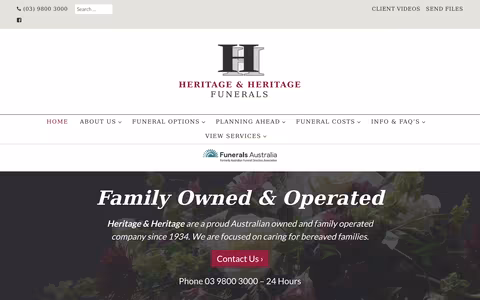 Heritage & Heritage Funerals website