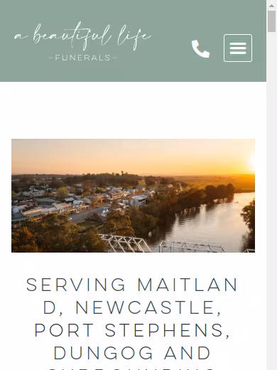 A Beautiful Life Funerals website