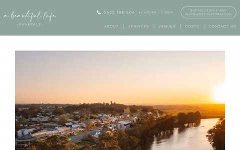A Beautiful Life Funerals website