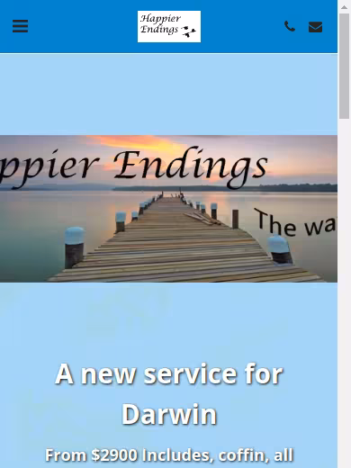 Happier Endings Funerals website