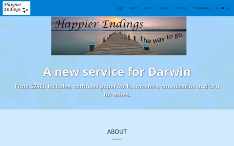 Happier Endings Funerals website