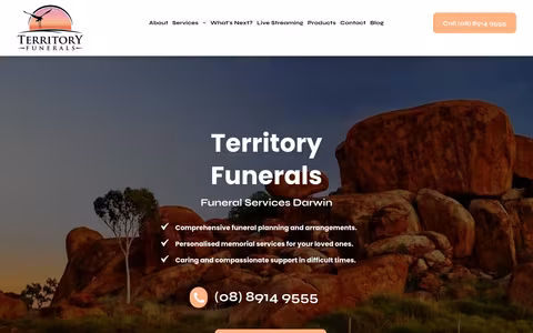 Territory Funerals website