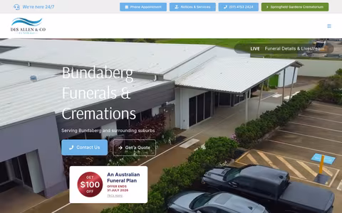 Des Allen Funerals - Bundaberg website