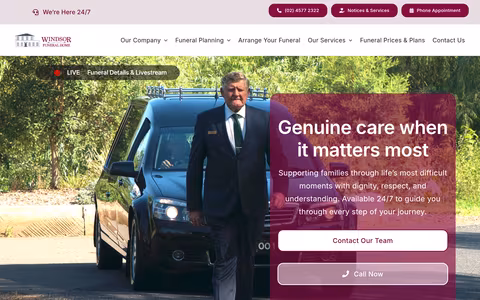 Windsor Funeral Home website