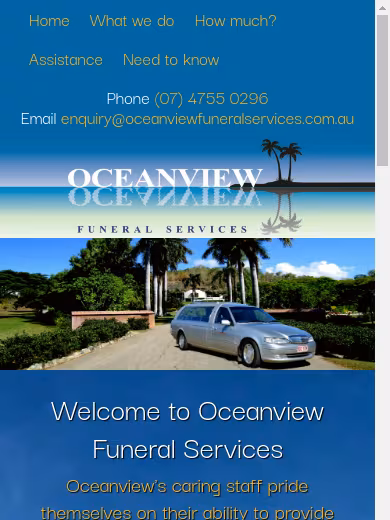 Oceanview Low Cost Funeral Services website
