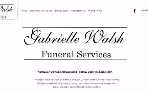 Gabrielle Walsh Funeral Services website