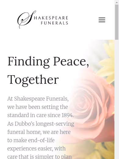 Shakespeare Funerals website