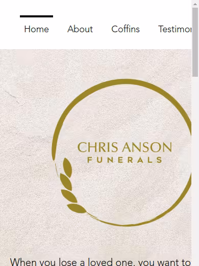 Chris Anson Funerals website