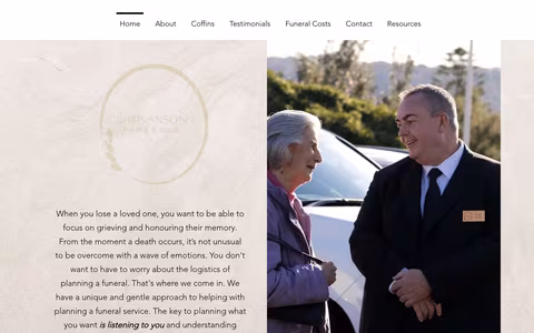 Chris Anson Funerals website
