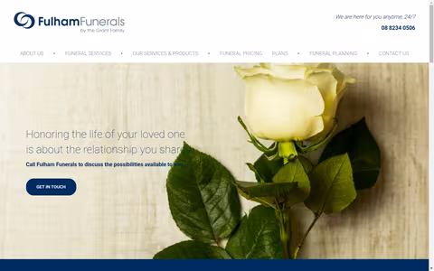Fulham Funerals website
