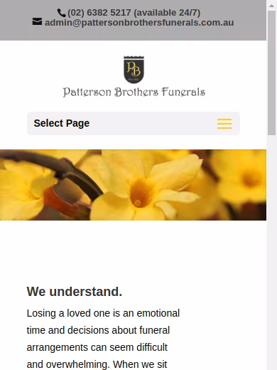 Patterson Brothers Funerals website