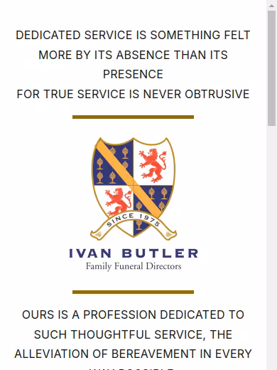 Ivan Butler Funerals website