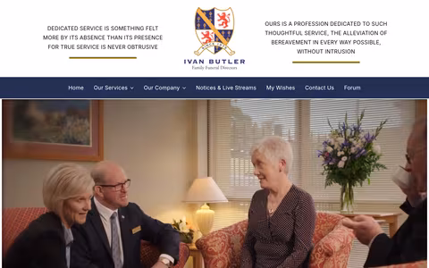 Ivan Butler Funerals website