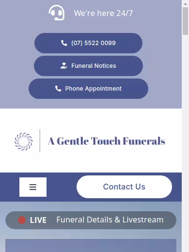 A Gentle Touch Funerals - Mudgeeraba website