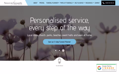 Personal Farewells Funeral Services Sydney website