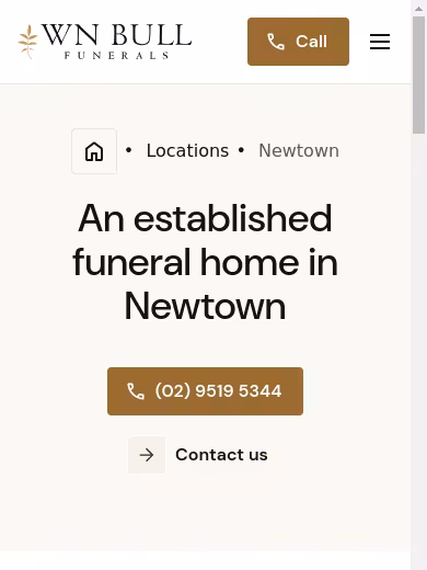 WN Bull Funerals Newtown website