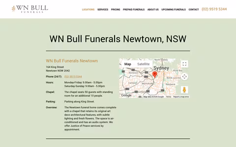 WN Bull Funerals Newtown website