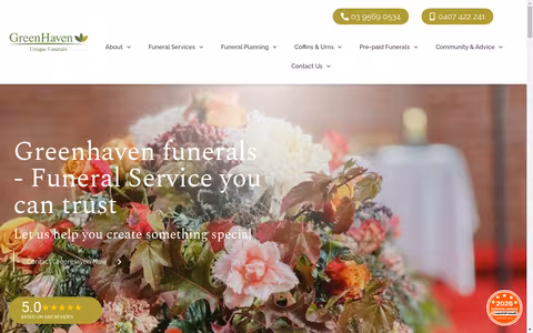 Greenhaven Funerals website