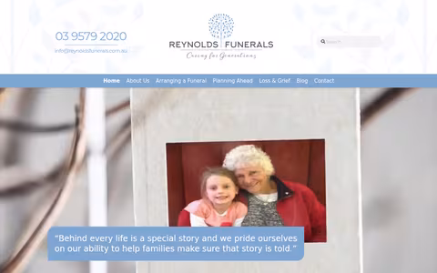 Reynolds Funerals website