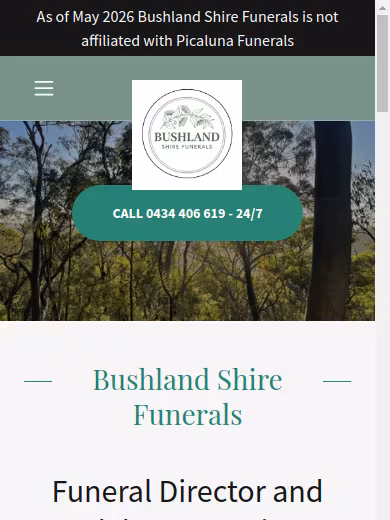 Bushland Shire Funerals website