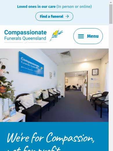 Compassionate Funerals Queensland website