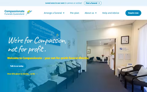 Compassionate Funerals Queensland website