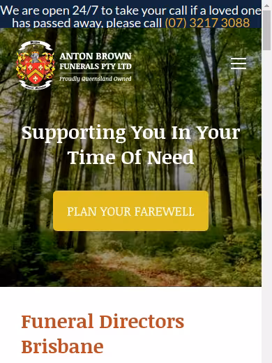 Anton Brown Funerals website