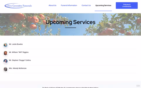 Clive Coventry Funerals website