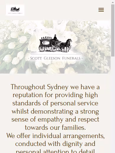 Scott Gleeson Funerals website