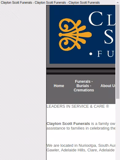 Clayton Scott Funerals website