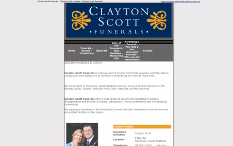 Clayton Scott Funerals website